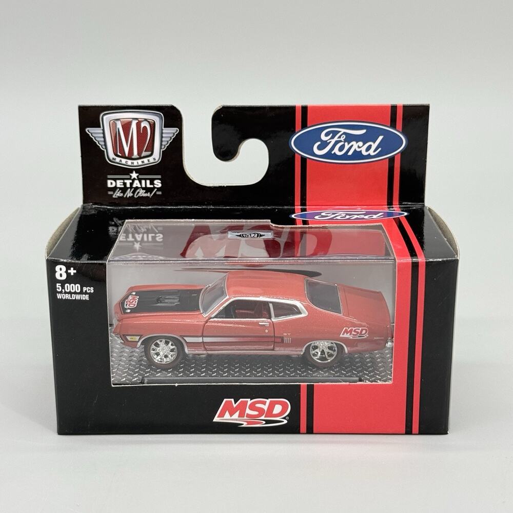 M2 Machines S109 MSD 1970 Ford Torino GT 429 SCJ Red Black Diecast Car 1:64